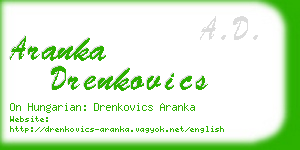 aranka drenkovics business card